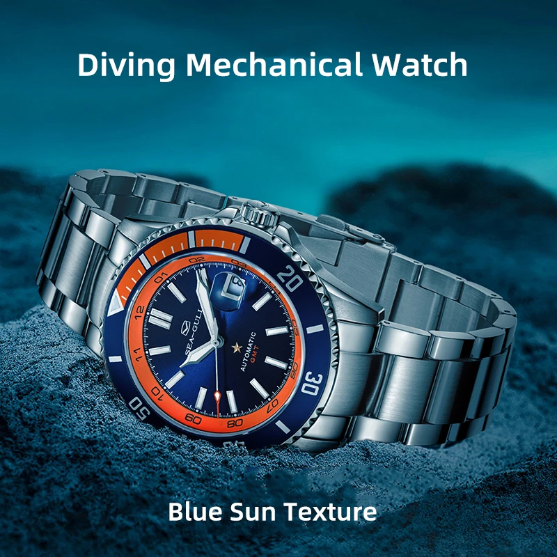 SEA-GULL Seagull - Orologio Automatico Stile Pilota Uomo, Quadrante Zaffiro E Funzione Calendario
