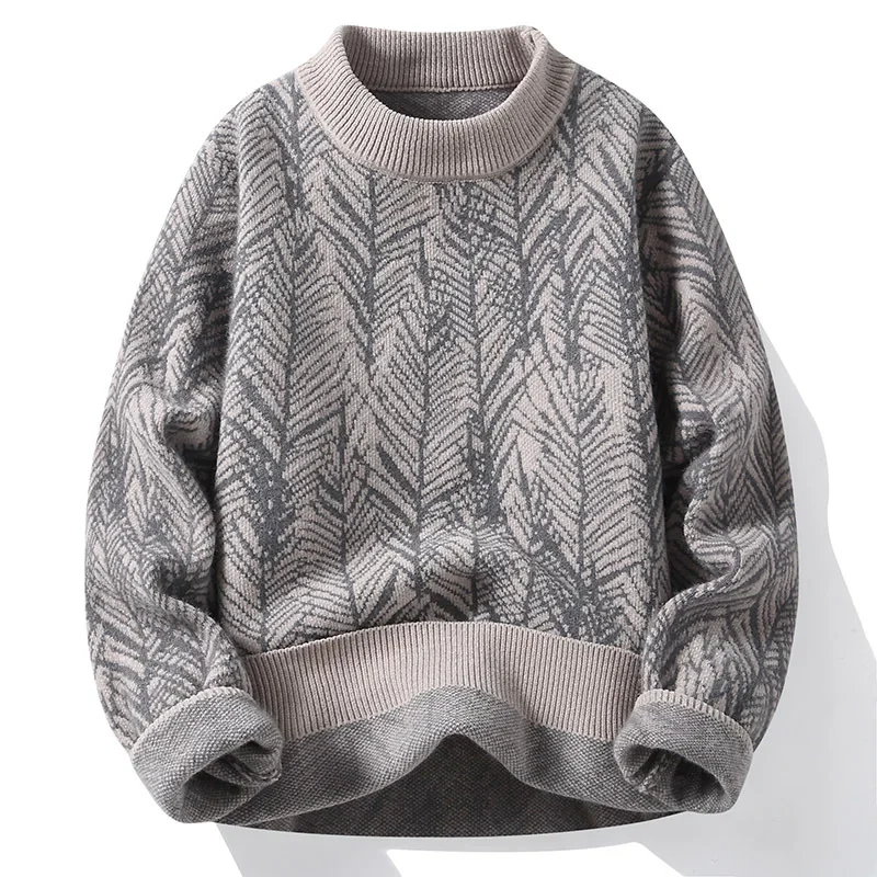 Mens Knitted Sweater for Autumn and Winter High-quality  Thick and Warm Sweater Round Neck Casual Fashion Pullover Men Clothing 2