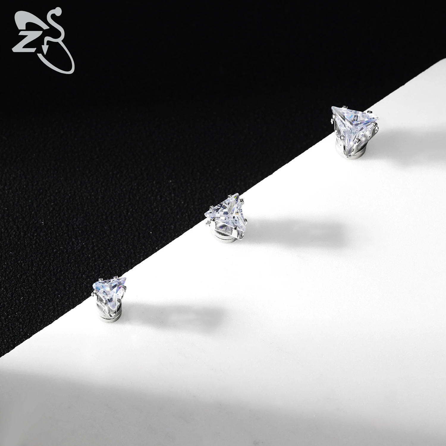 Magnetic Clip-on Earrings Star Heart Shape CZ Crystal Ear Clip No Piercing Ear Stud No Pierced Earring Jewelry 1 Piece 4-8MM