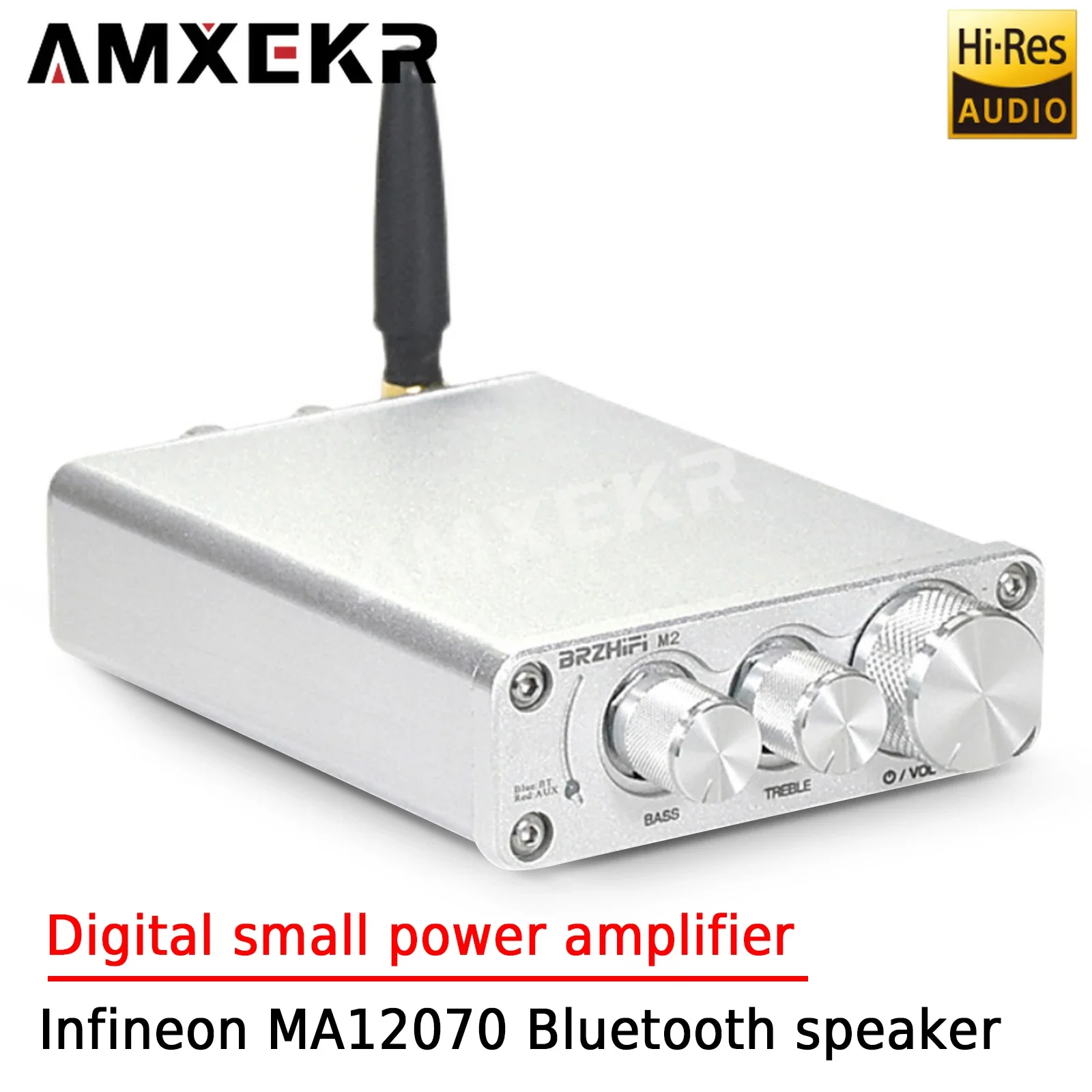 

AMXEKR Infineon MA12070 Digital Small Power Amplifier Desktop Desktop Computer Heavy Bass Home Bluetooth Speaker