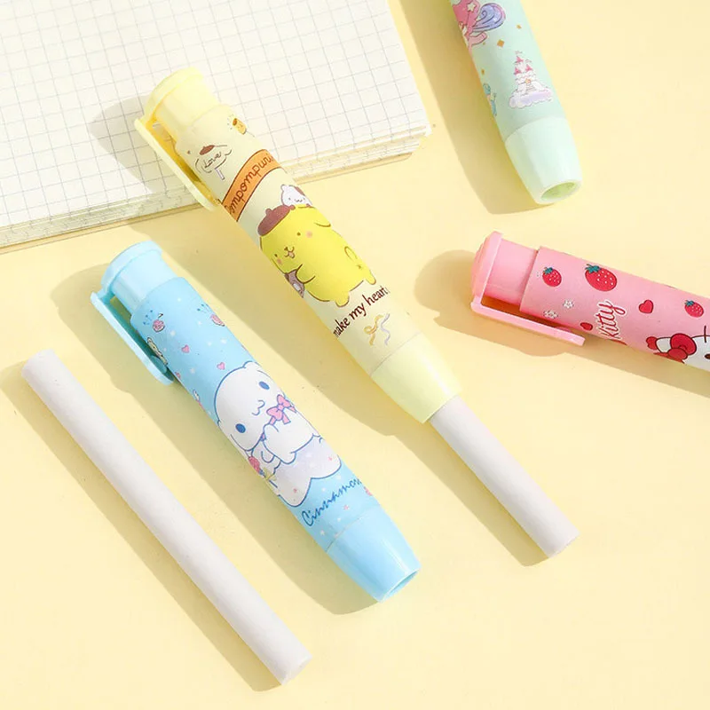 Press Eraser Creative Sanrio Hello Kitty Anime Kuromi Melody Cinnamoroll Cartoon Kawaii Stationery Gift Office School Supplies press eraser