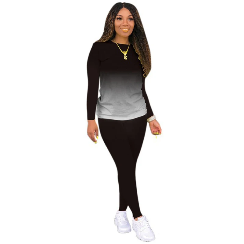 New Fashion Women Sweat Suit Casual Long Sleeve Hoodies And Pants Tracksuit Solid Color Jogging Suits