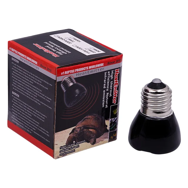 E27 Pet Heating Lamp Black In-Frared Ceramic Emitter Heat Light Bulb Pet Brooder Reptile Mini Infrared Lamp 25/50/75/100W 2