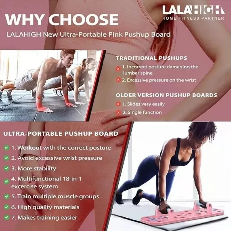 Portable Push Up Board Functional Sports Training Equipment Suitable for Men and Women Bodybuilding Home Fitness Equipment Gym