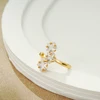 18K Gold Plated Simple Star Zircon CZ Ear Cuff Clip Earrings No Pierced Crystal Stainless Steel Earclips Earcuff Ear Wrap Clips 5