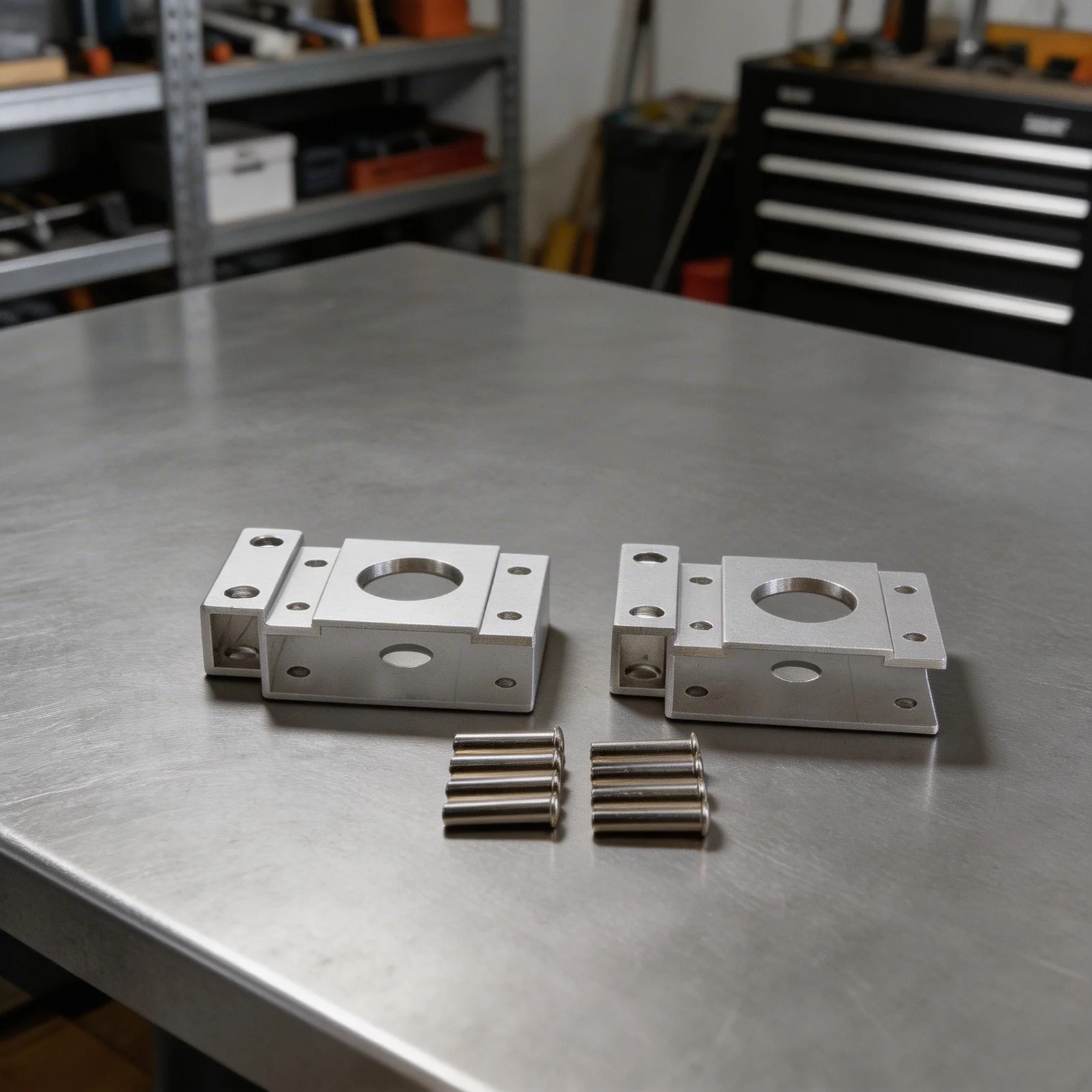 2 Stück Campingtisch für IGT-Tisch, teleskopische Beinbefestigung, silberner Verbinder aus Aluminiumlegierung, silbernes Scharnier, Ersatz für praktisches Zubehör – Detail 6