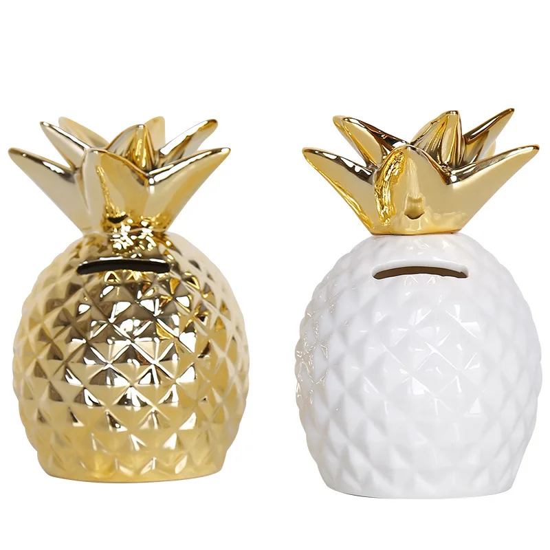 Nordic Ins Pineapple Piggy Bank Fruit Ceramic Piggy Bank Crafts Ornaments Home Furnishings Photo Props Personality Creative Gift 6