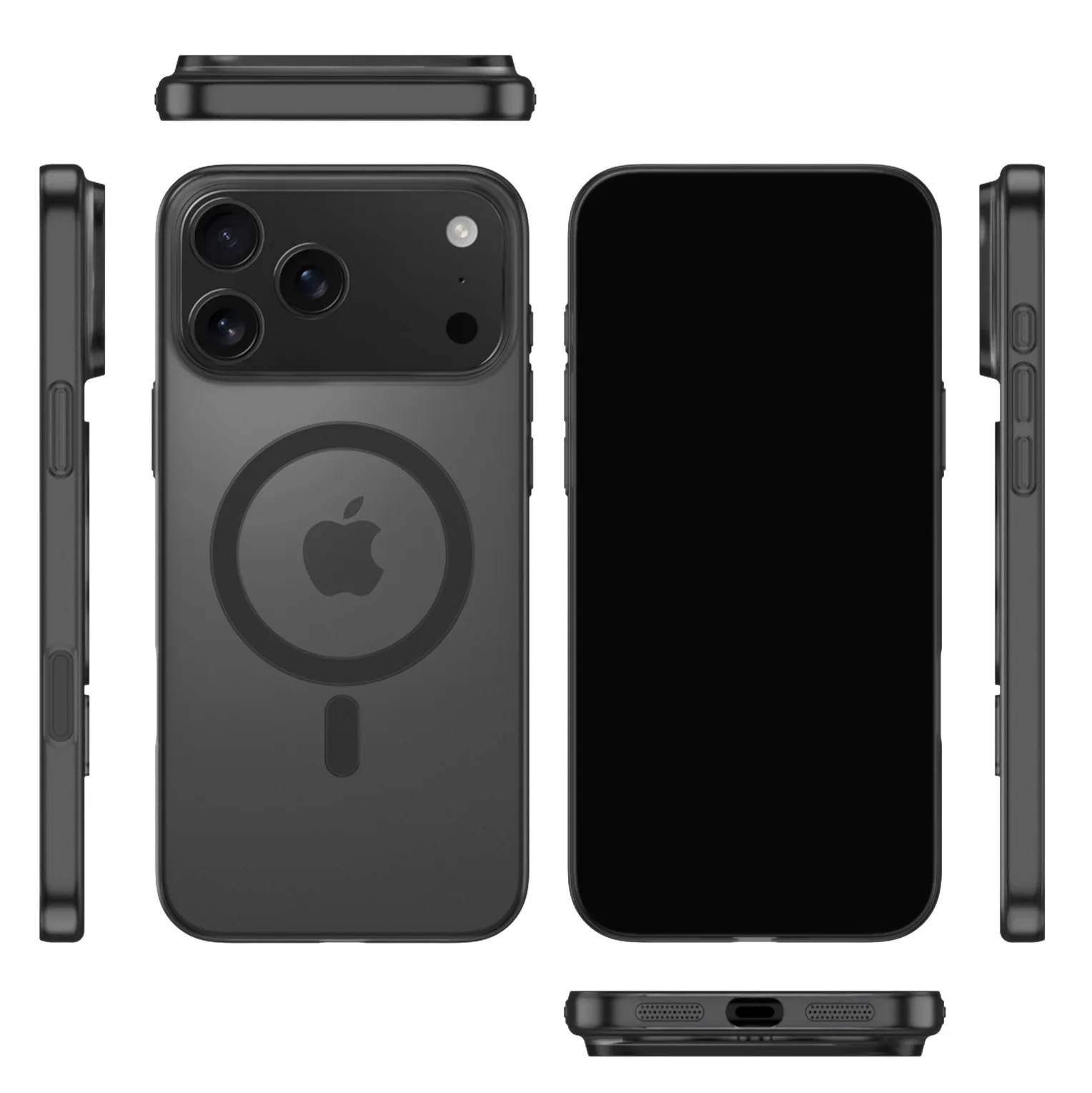 Étui de luxe mat ultra fin et transparent pour charge sans fil magsafe, pour iphone 17 air 16e 15 14 plus 13 12 11 pro max, housse rigide pour pc