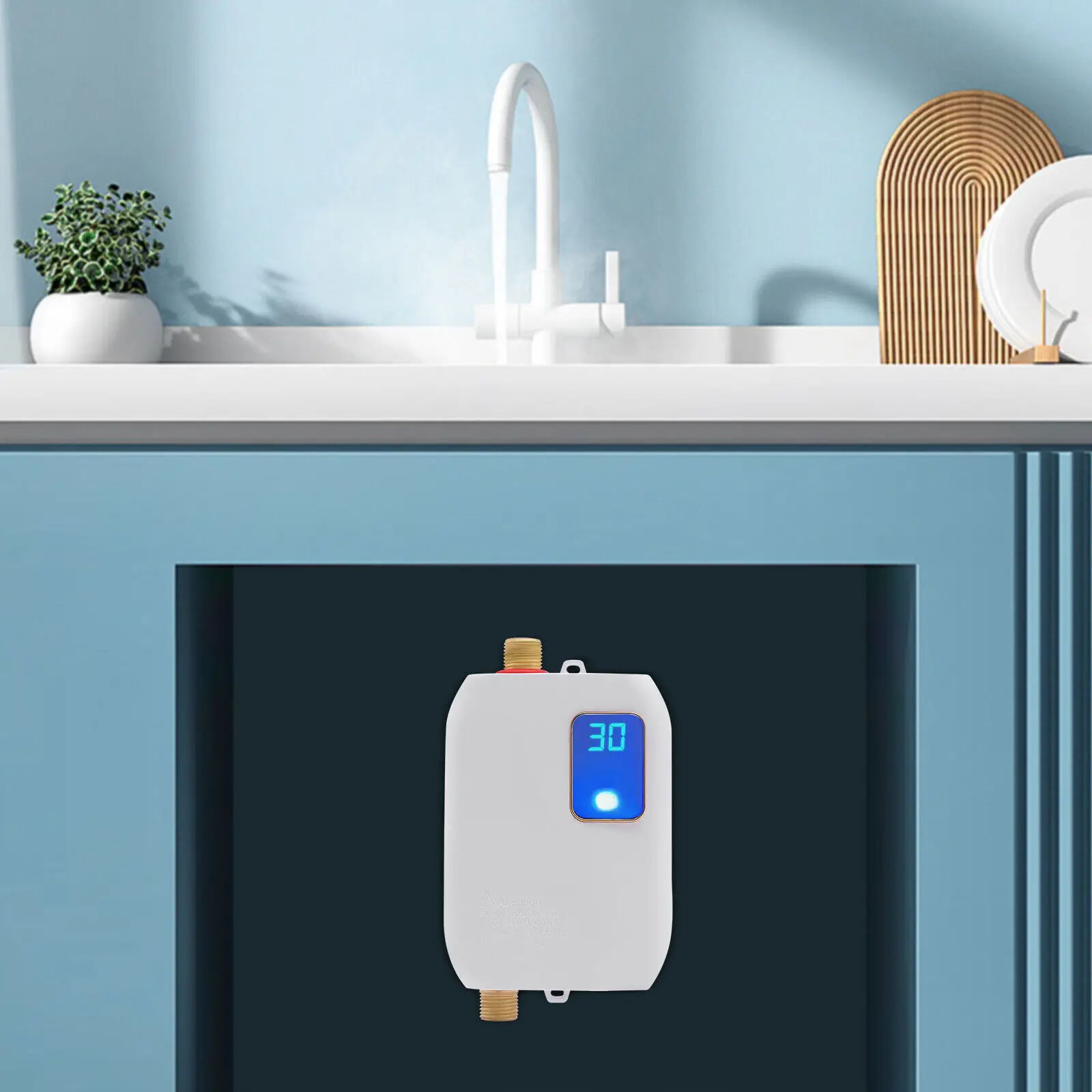 Tankless Water Heater 3000W Portable Electric Instant Hot Water Heater Overheating Protection Kitchen Under Sink Bathroom Shower