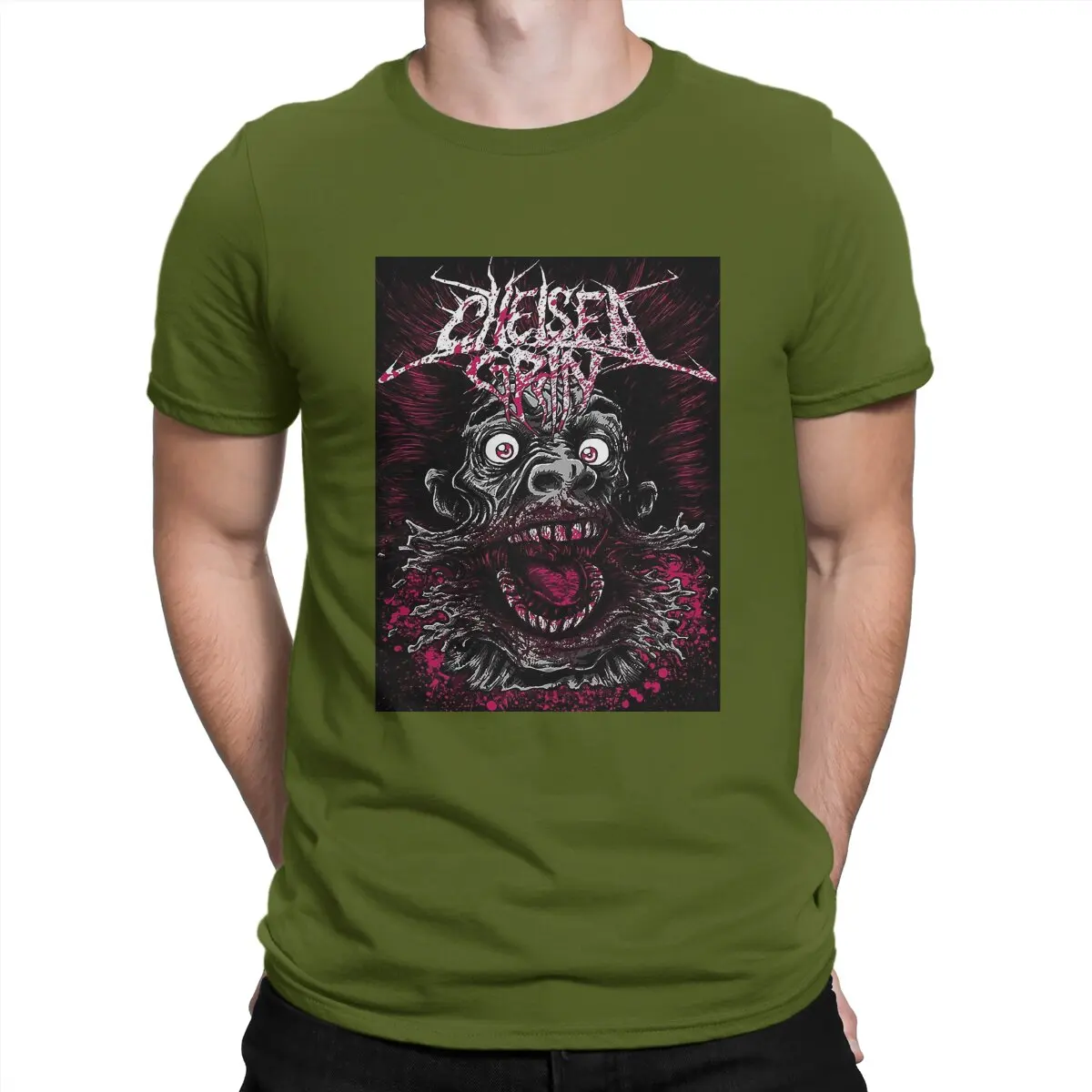 thumbnail image 1 of Camisetas divertidas de álbumes increíbles para hombre, camiseta de algodón de cuello redondo, camiseta de manga corta Chelsea Grin, tallas 4XL, 5XL y 6XL., 1 of 7
