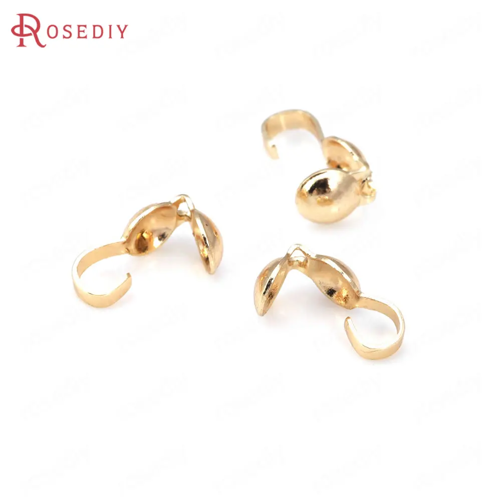8x4MM 9x4MM 11x5MM 18K 골드 컬러 황동 와이어 및 스레드 커버 걸쇠 쥬얼리 목걸이 팔찌 결과 액세서리