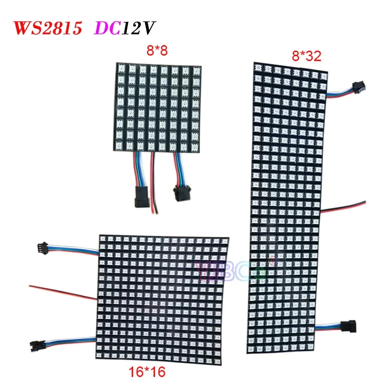 

WS2815 WS2812B LED Pixels Matrix Panel Screen Digital Flexible Programmed Individually Addressable Full Color Display Board