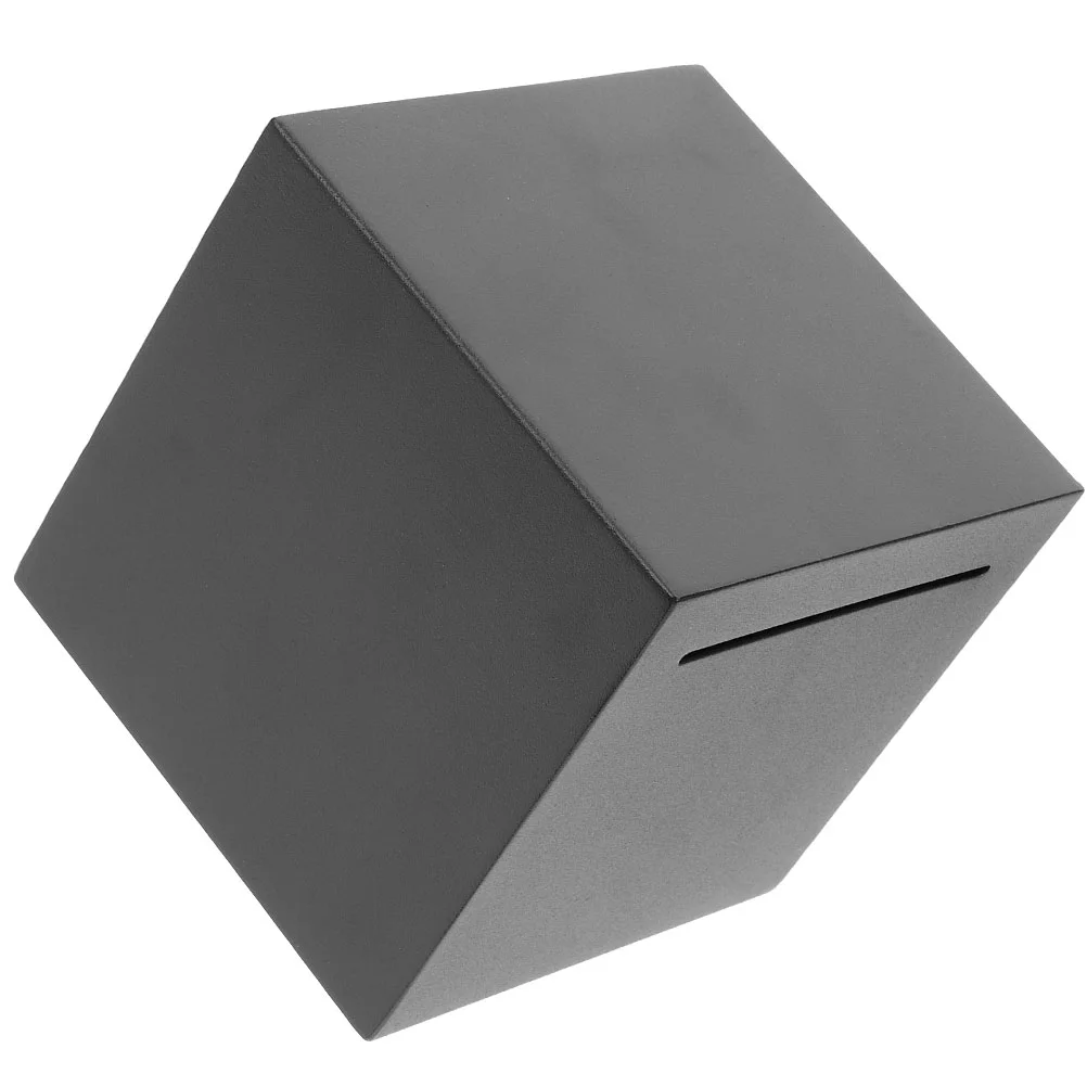 

Stainless Steel Piggy Bank Money Safe Savings Matte Black Jar Compact Home Supplies