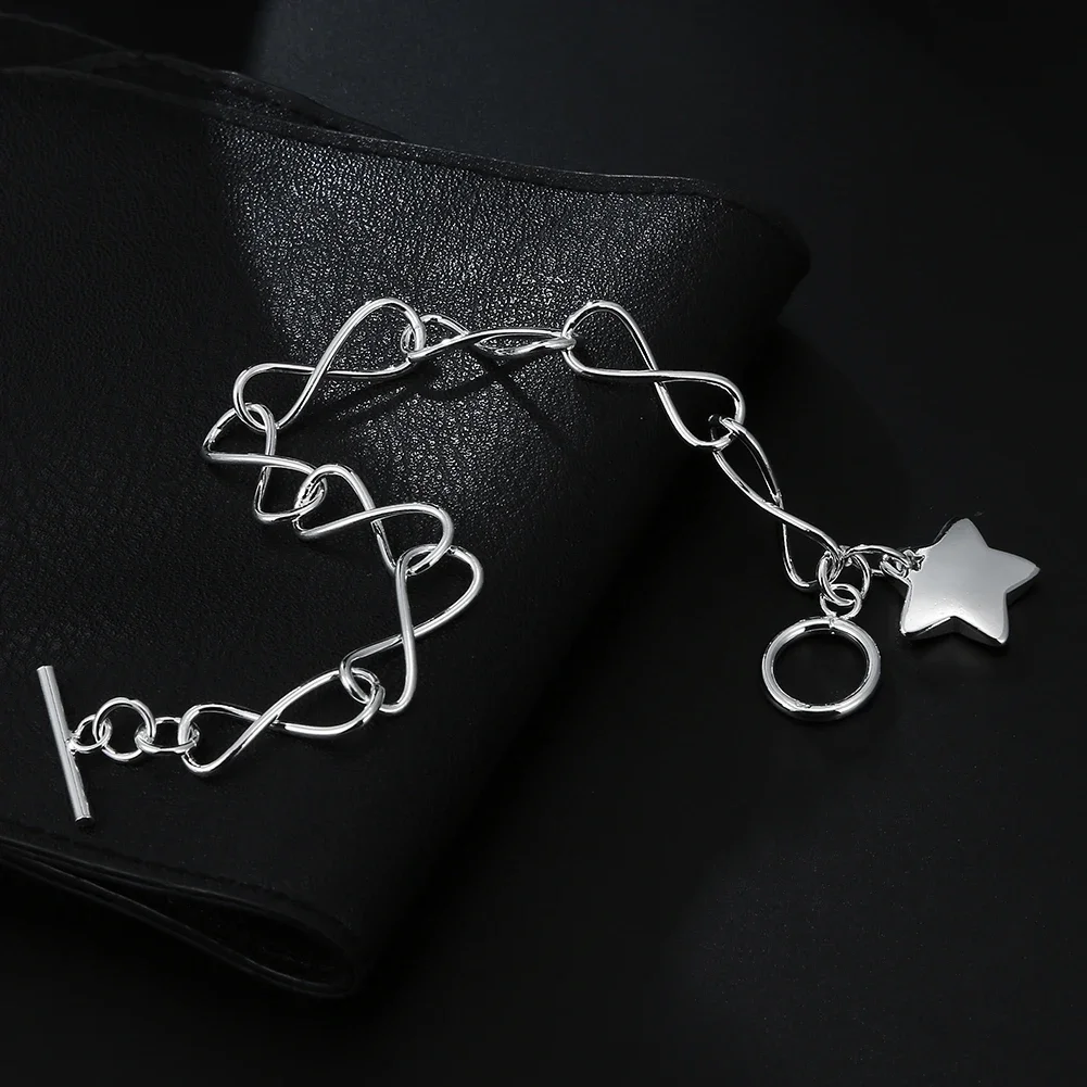 New high quality 925 Sterling silver Creativity Star pendant Bracelets