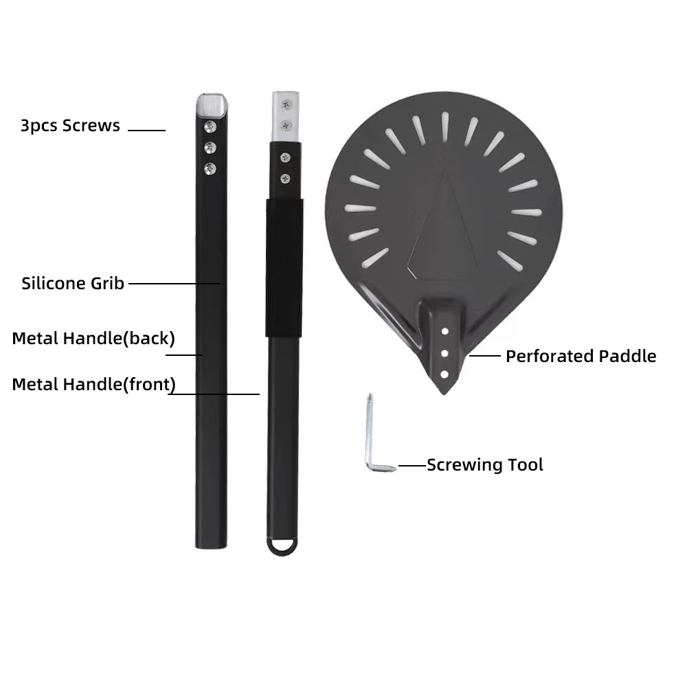 Description Picture 5 of item8 9 &12 13 14 Inch Long Pizza Peel Set Adjustable Turning Shovel Baking Tool  Kitchen Utensils Big Pizza Spatula Turner for Oven