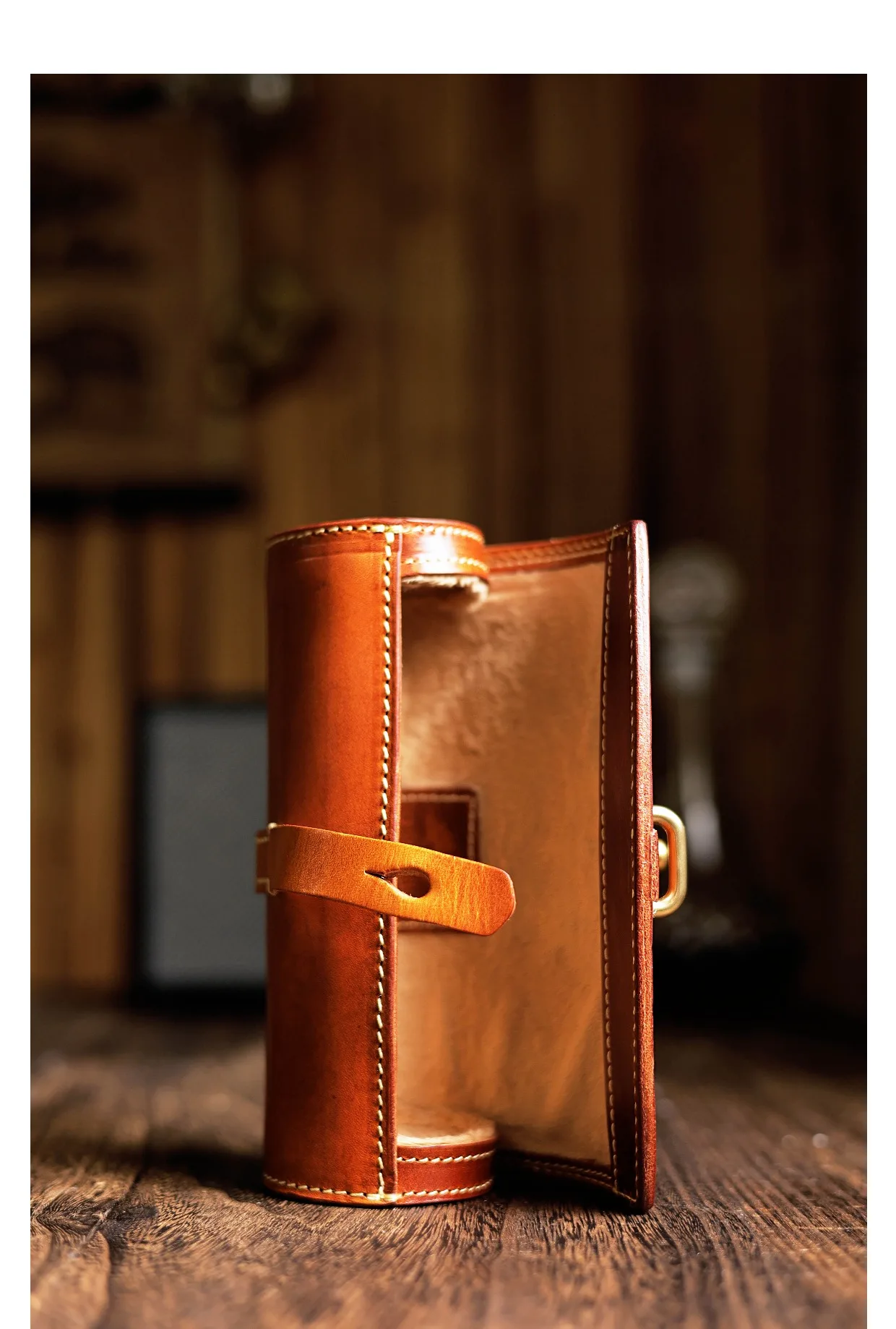 PNDME Vintage handgemachte pflanzlich gegerbte Rindsleder druckbeständige Brillenetui Tasche Luxus echtes Leder Aufbewahrungstasche – Detail 17
