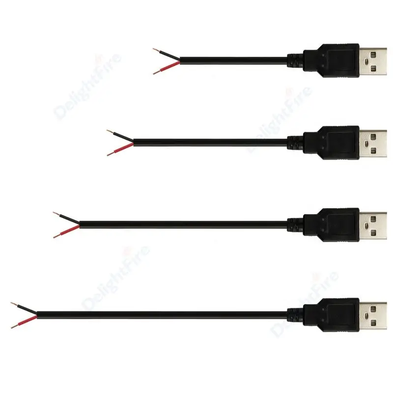 USB 2.0 5V 12V Power Cable Pigtail Cable 2pin USB Cable Male Female Plug For DIY USB Equipment Replace Household Appliances