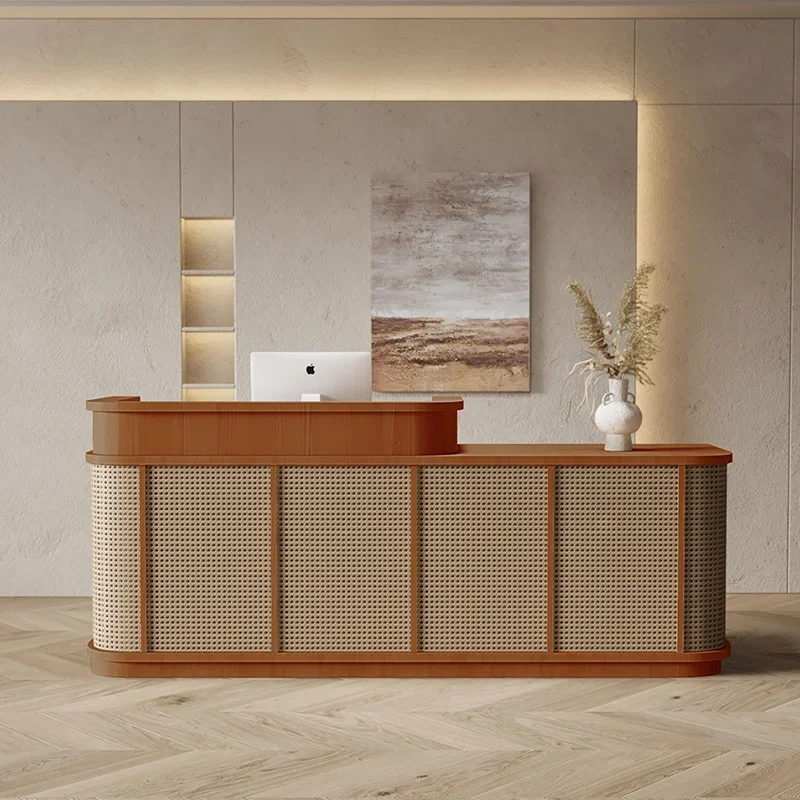 Check Out Cashier Homestay Reception Desk Tea Restaurant Desk Cuisine Bar Counter Beauty Salon Health Quiet Breeze Furniture