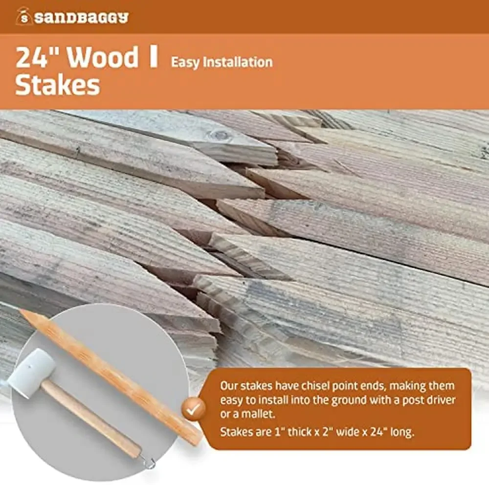 24" Wooden Construction Stakes &ndash; Durable Grading & Surveying Wood Stakes Concrete Forms Gardening & Landscaping Made in USA