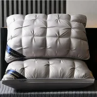 Liv-Esthete Noble White 100% Goose Down Pillow Sleep Gift Down-proof Queen King 100% Cotton White Neck Protection Bed Pillows 2
