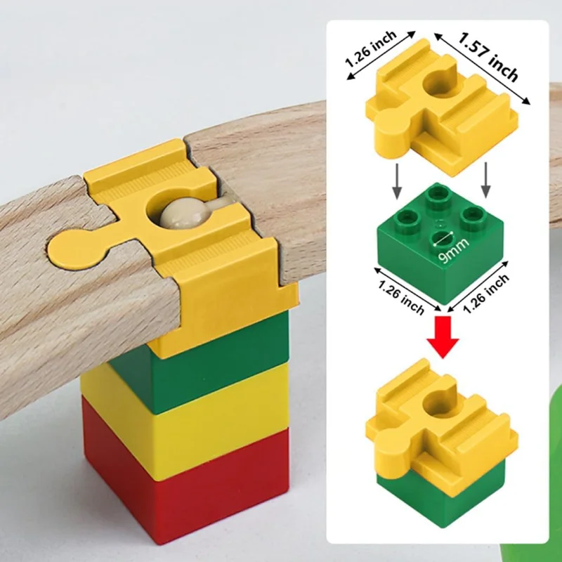 나무 기차 트랙 액세서리 다채로운 유연한 트랙 기차 트랙 연결부 모든 주요 브랜드와 호환되는 나무 트랙