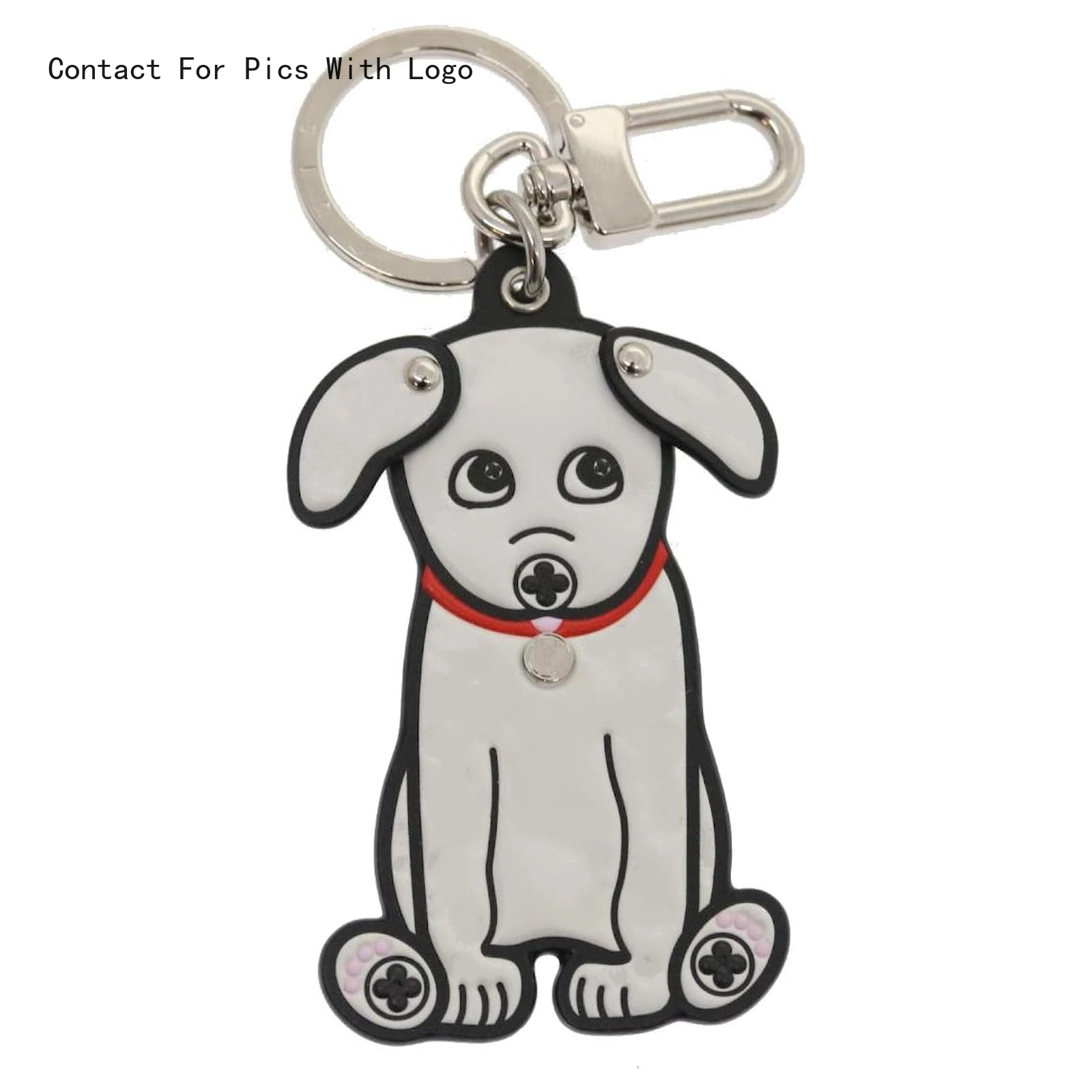 

Luxury Italian Brand Leather Dog Keychain Wallet Bag Keyring Accessory Charm Pendant Leather Lanyard Key Chains Ring