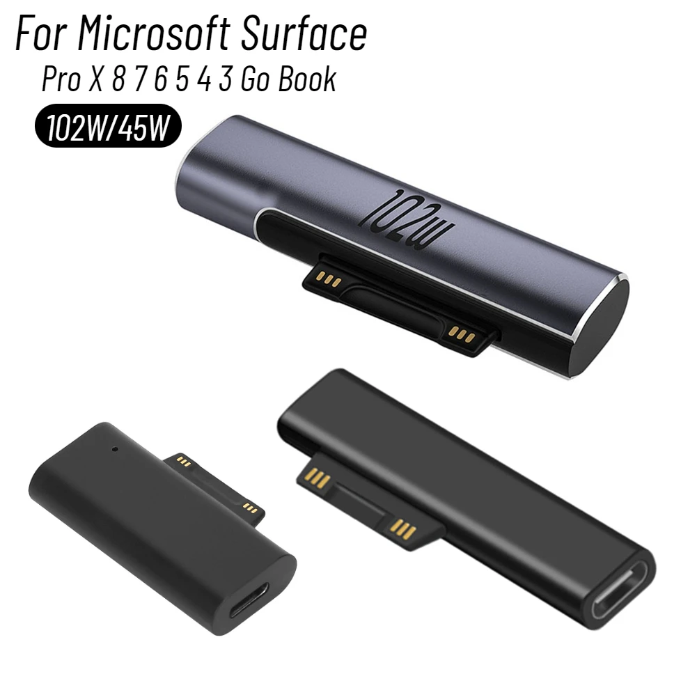 102W Original PD Fast Charging Type-C Adapter Tablet Magnetic Converter Charger For Microsoft Surface Pro X 8 7 6 5 4 3 Go Book