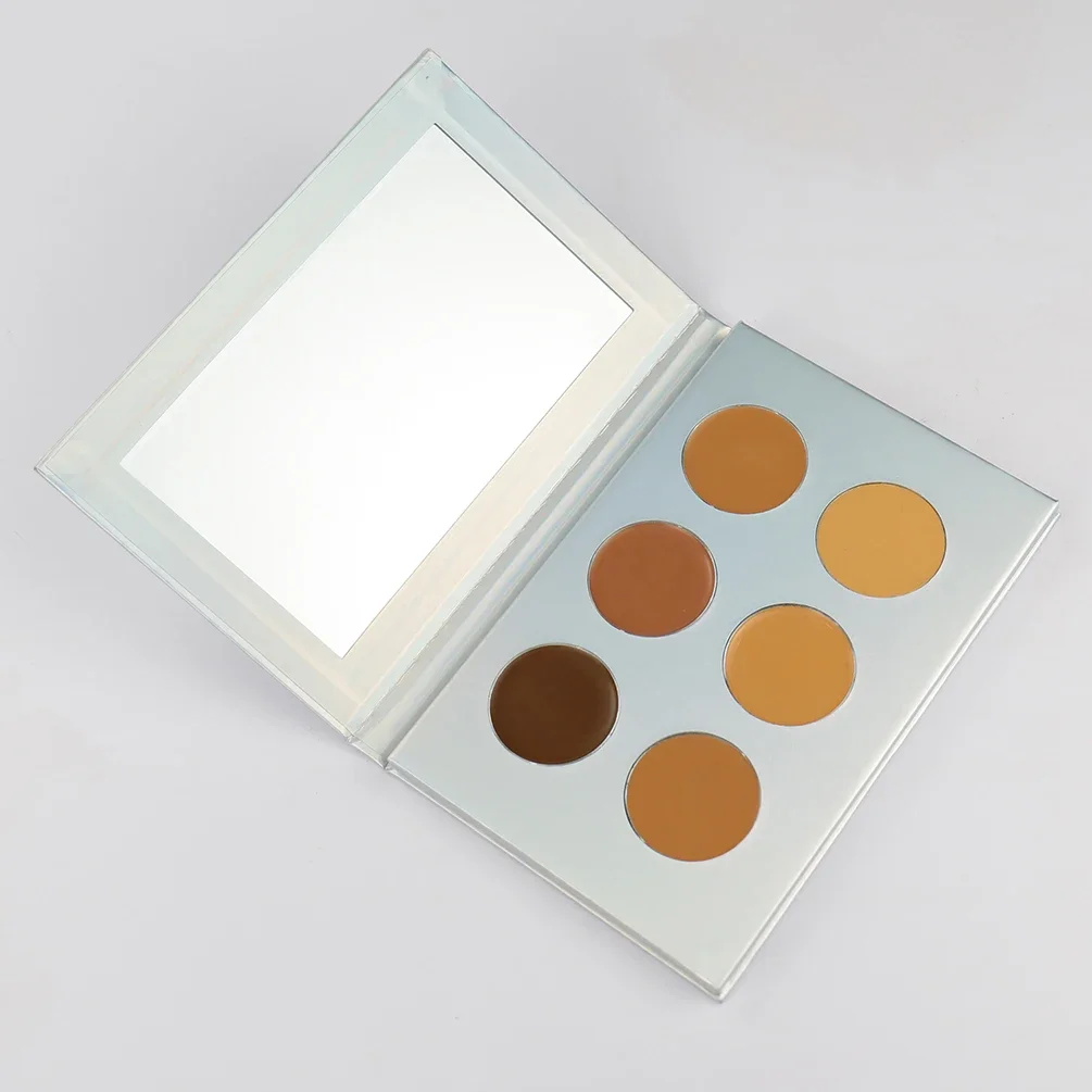 

Custom Silver 6-color Concealer Cream Palette Long Lasting Moisturizing Cover Spot Dark Circles Bulk Makeup Private Label