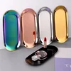Stainless Steel  Jewelry Storage Tray Oval Vanity Organizer Nail Display Rack Decorative Home Decor Christmas New Year Gift 1