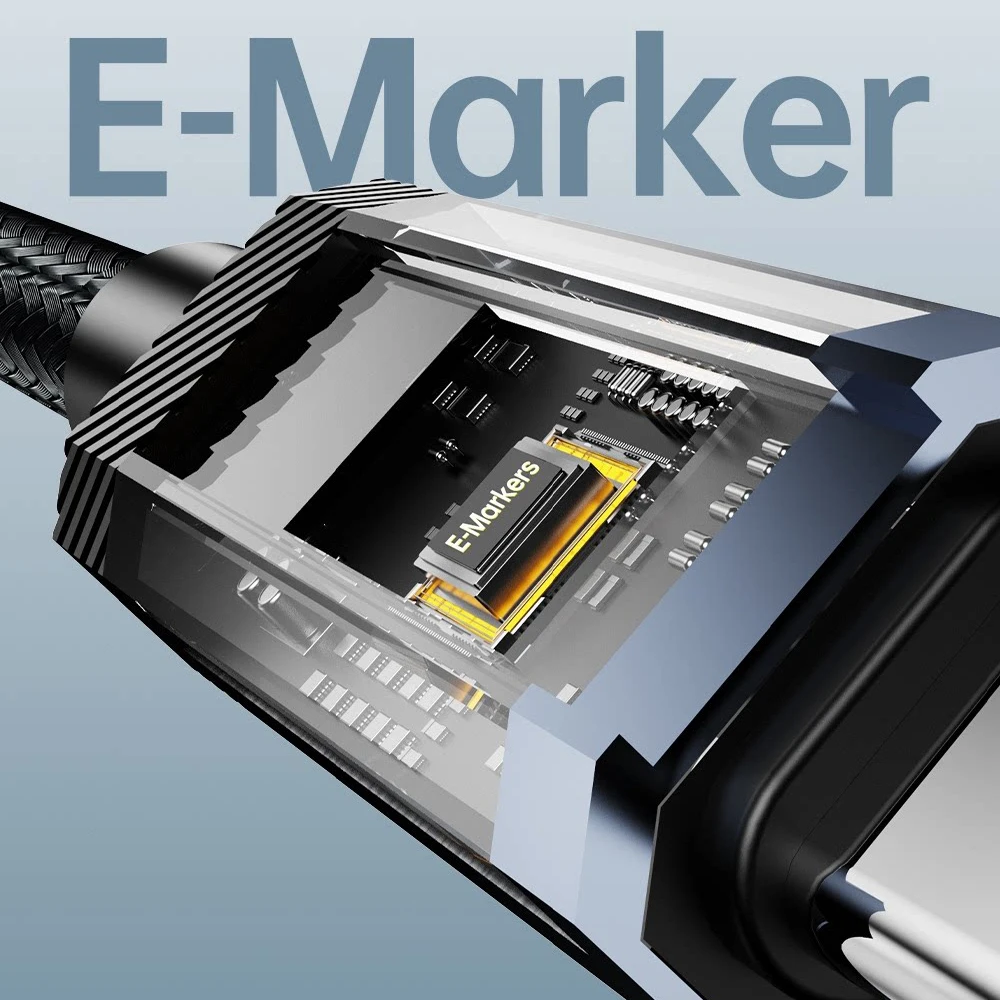 PD240W 8K60Hz E-Marker 칩 디지털 디스플레이 40Gbps 썬더볼트 USB4 타입 C 고속 충전 케이블 (아이폰 15, 16, 17, 태블릿, 노트북용)