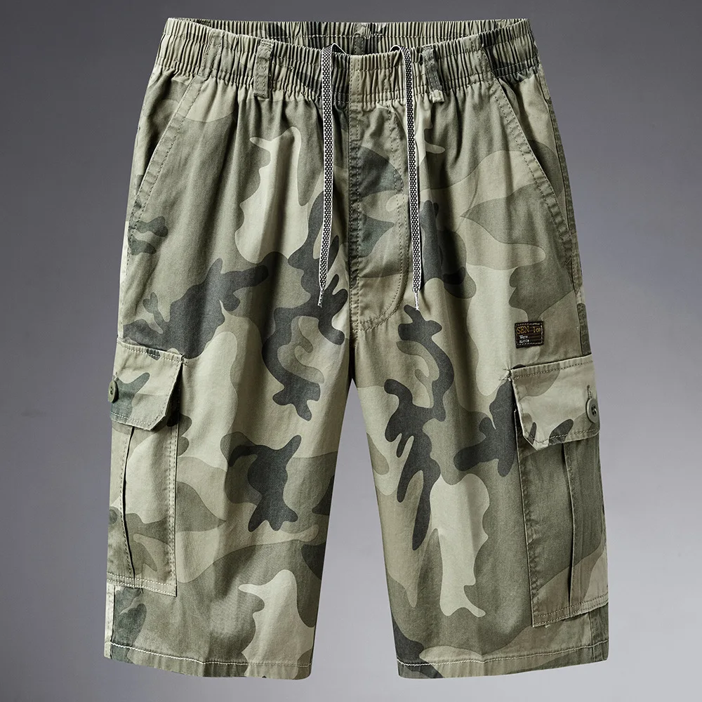 Summer Men Camouflage Shorts Large Multi Pocket Cotton Thin Comfortable Breathable Casual Fashion Cargo Pants Bermuda