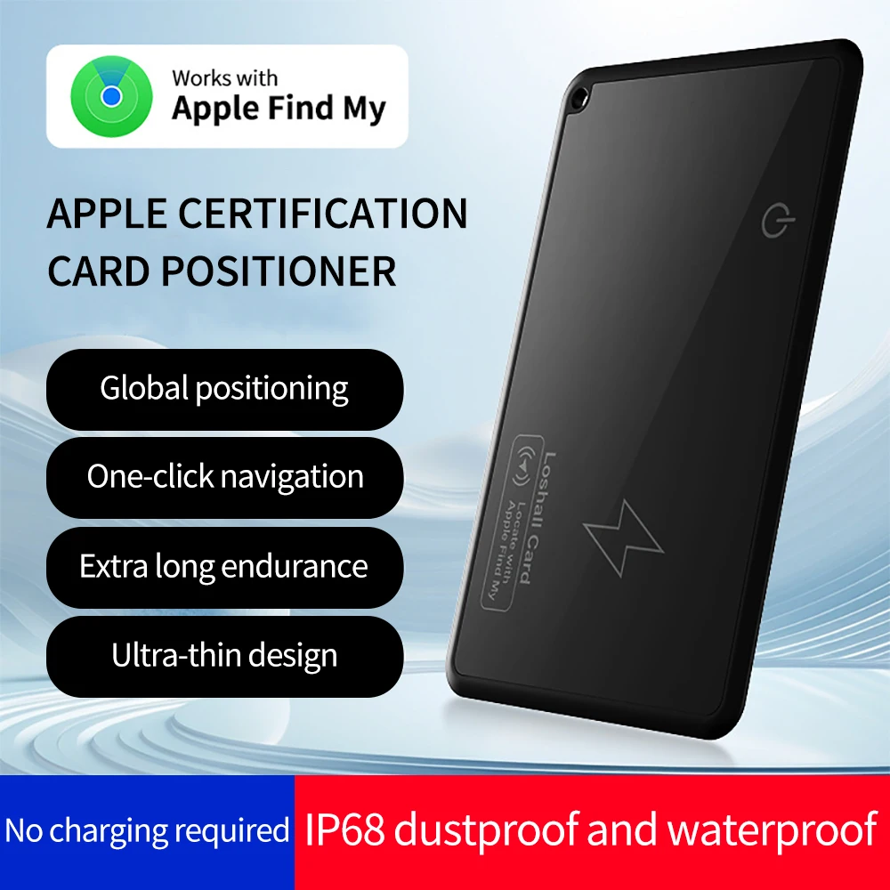 Wireless Charging Air Wallet Card Ultra Thin Tracker for Iphone IOS Find My APP With MFi Certification Keys Suitcase Bag Locator
