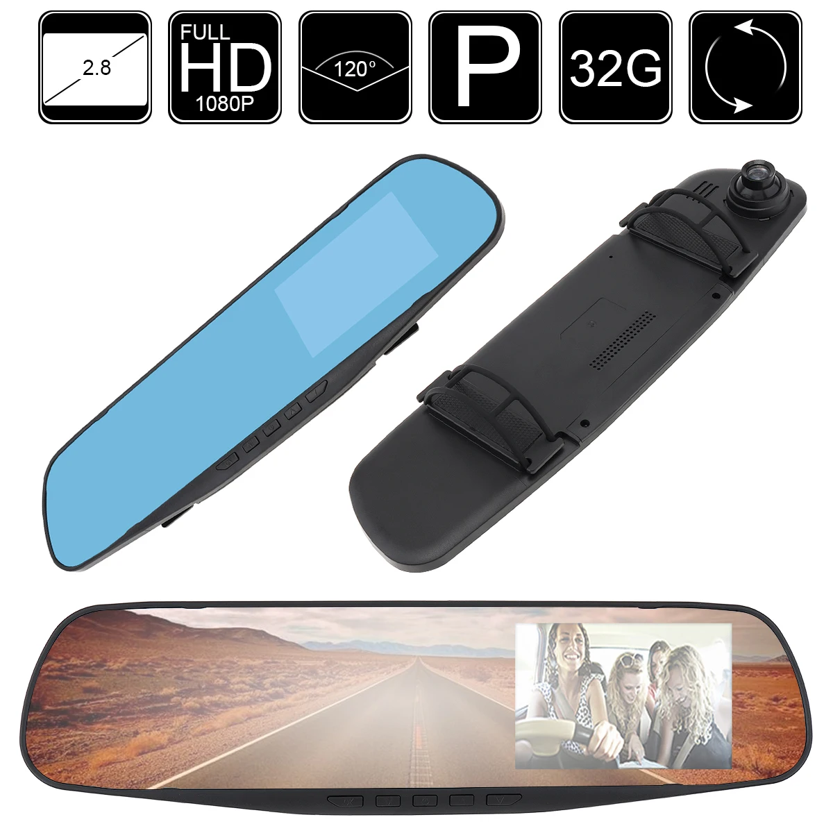 

3.6 Inch LCD VGA Rear View Mirror Dash Cam Backup Camera Video Recorder Parking