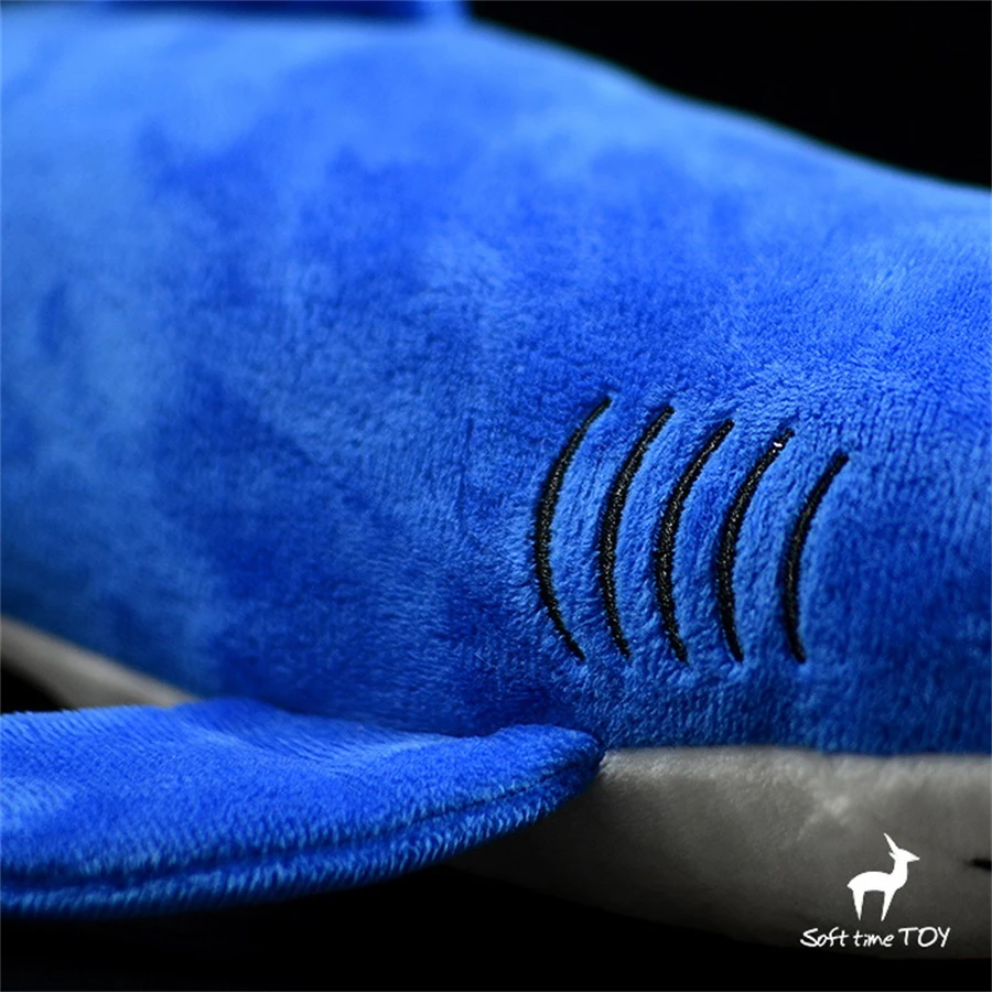 Blue Shark High Fidelity Anime Cute Plushie Gaint Sharks Plush Toys Lifelike Animals Simulation Stuffed Doll Kawai Toy Gifts Kid 6