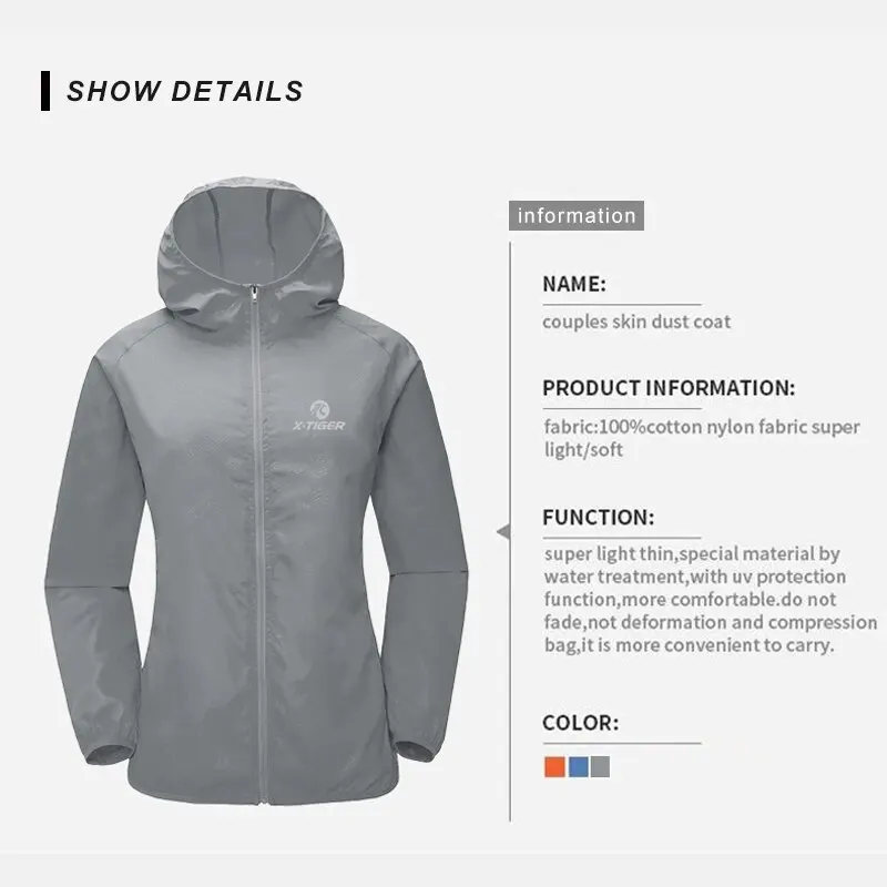 X-TIGER Cycling Jersey Men Windproof Quick-dry Bicycle Windcoat UV-protection Cycling Jacket Splashproof Racing Jacket