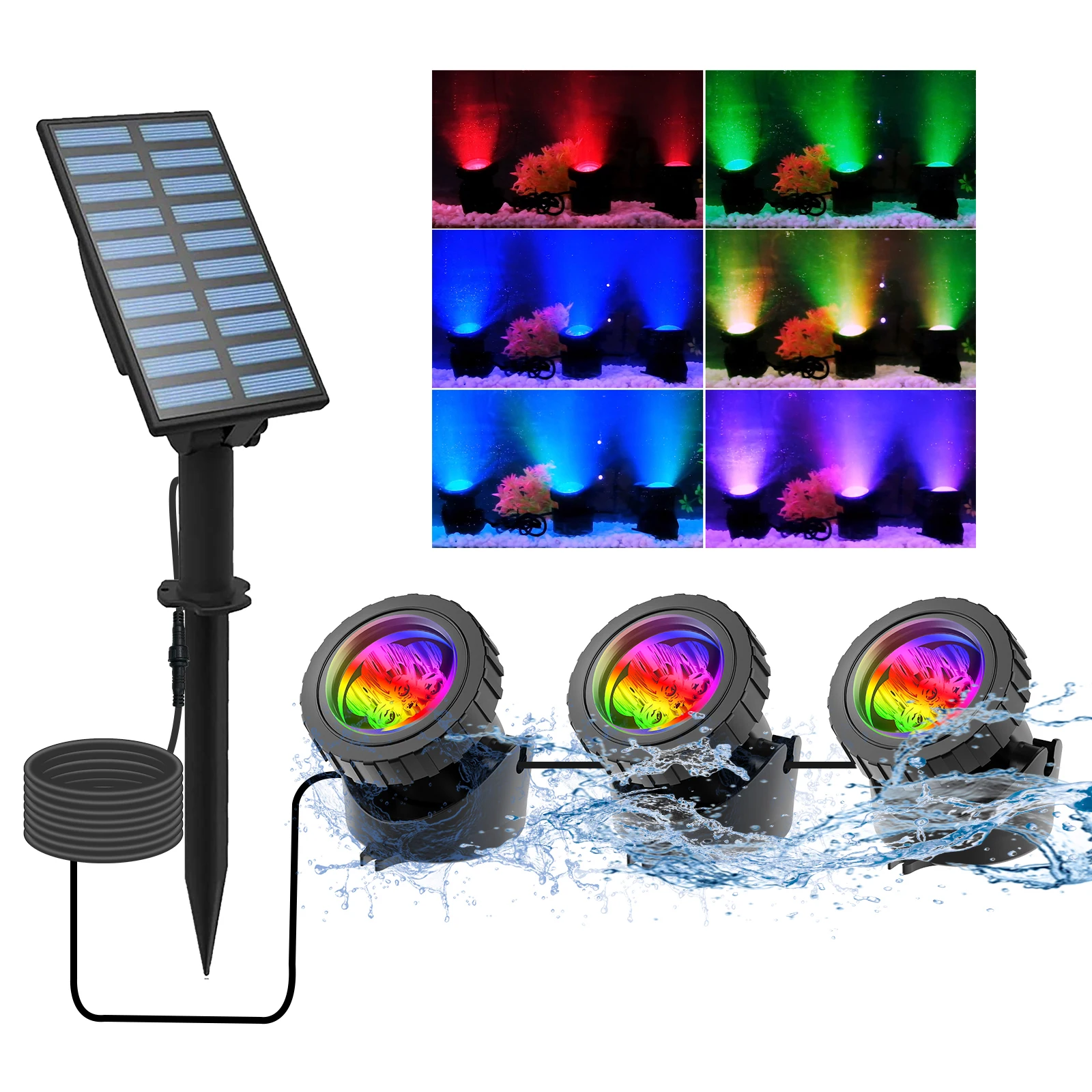 

2/4/3/5 RGB Solar Light Outdoors IP68 Solar Lawn Light Pool Light Solar Power Light For Garden Path Decor Underwater Light