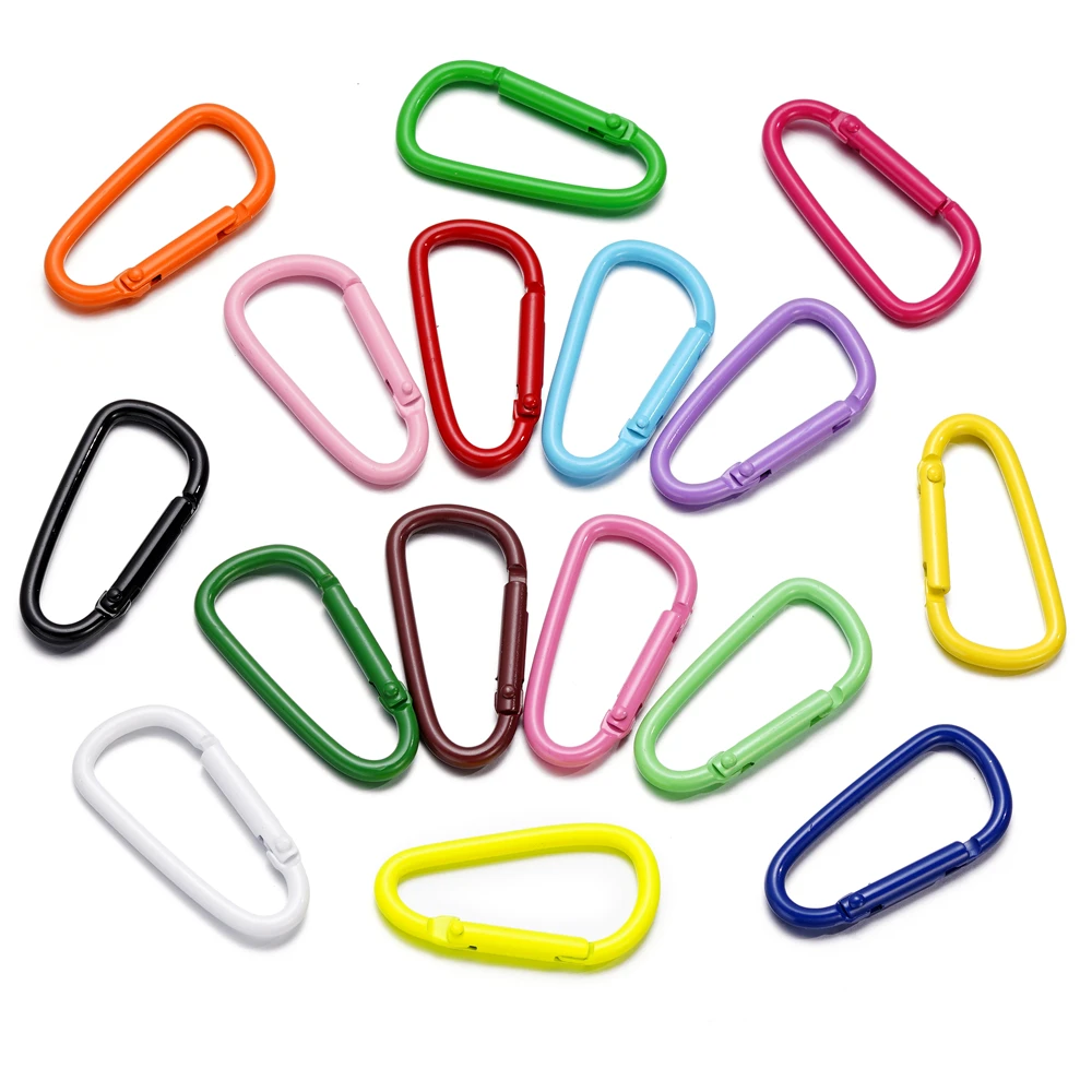 5 teile/los 46x23mm D Karabiner Haken Bunte Legierung Schlüsselbund Snap Clip Haken Für Die Herstellung Von Schlüssel Ring stecker DIY Erkenntnisse – Detail 4