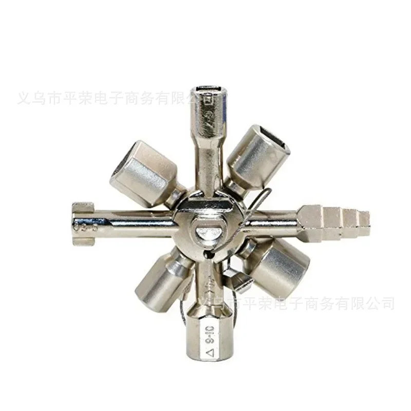 Triangular key wrench in multifunctional electric control cabinet elevator water meter valve 10-in-one cross key