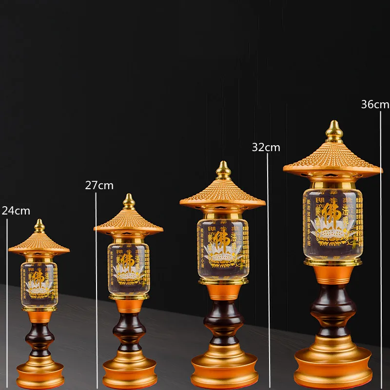 Colorful, Household Lotus Heart Sutra LED Crystal Lamp, Buddha Offering Lamp, Prayer, Buddhist Decorative Accessories, Plug-in