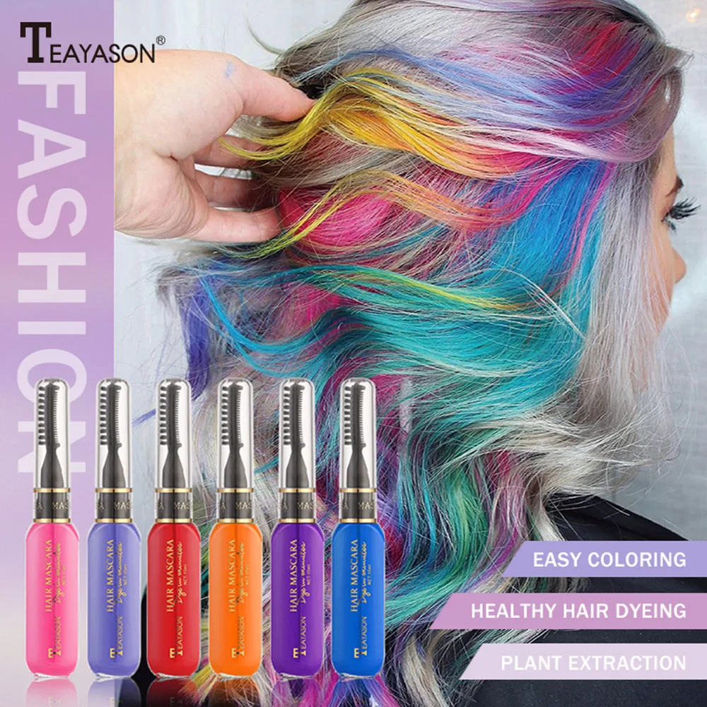 

6color/set Styling Tool Multicolored Cream Hair Dye Colorful Mascara Disposable Hairstyle Temporary Hair Dye Multi-use Product