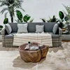 3 Pieces Patio Furniture Set, PE Rattan Sectional Sofa with Cushions, All-Weather Wicker Modular Couch, Outdoor Conversa 1
