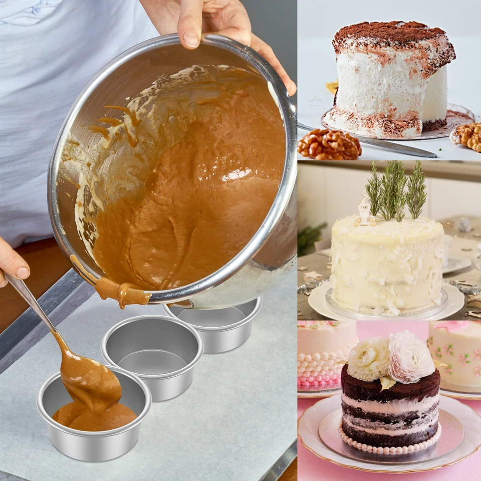 Teglia Rotonda In Acciaio Inossidabile - Antiaderente, Per Torte E Forno, Facile Da Pulire - Foto 4