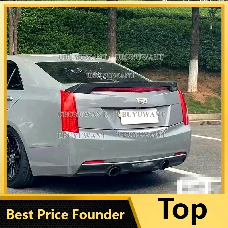 

Carbon Fiber Look ABS Plastic Rear Boot Spoiler For Cadillac ATS Sedan 4 Door 2015 -2019 Rear Trunk Lid Trim Wings Spoiler