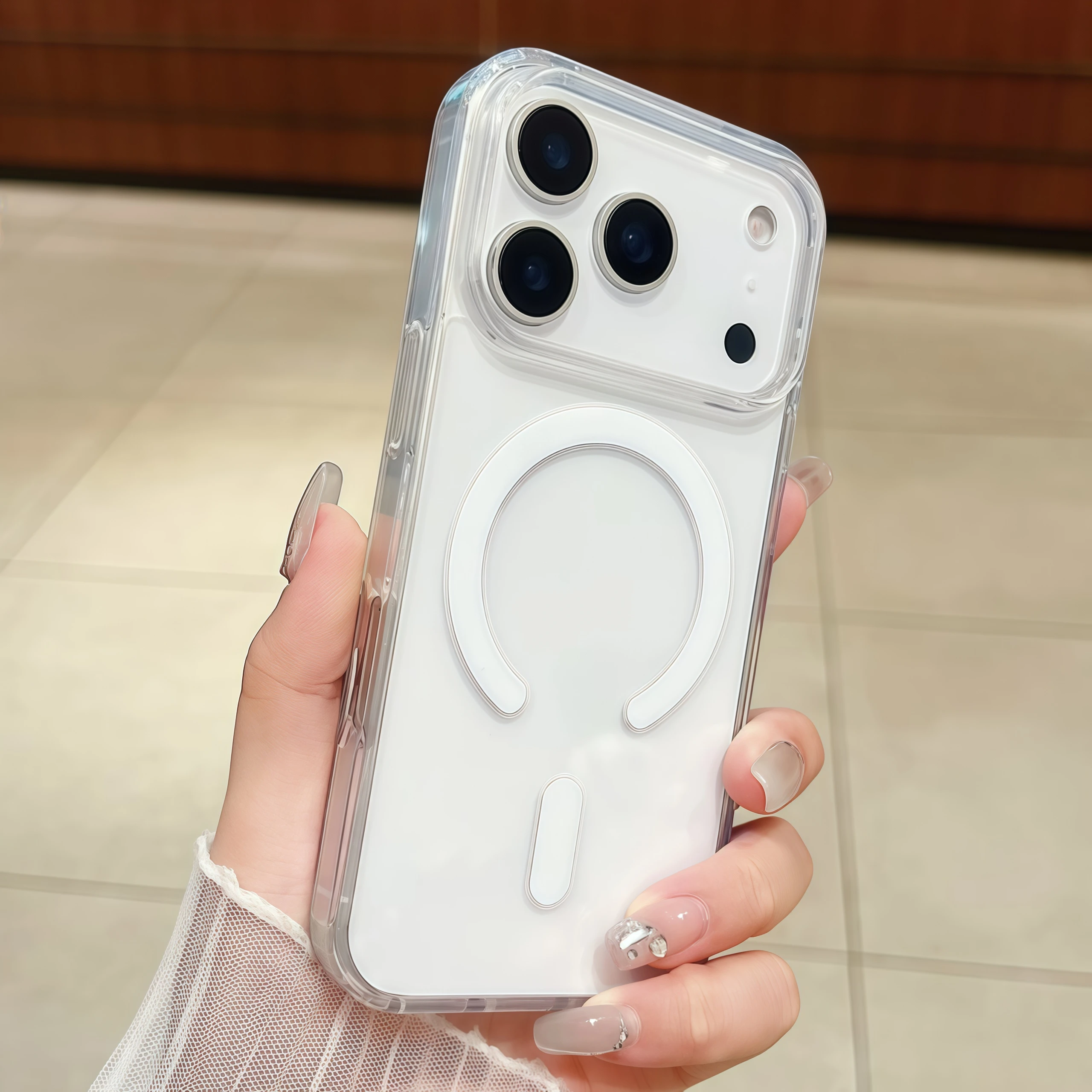 Premium Transparent Wireless Charging Phone Case with MagSafe Compatibility