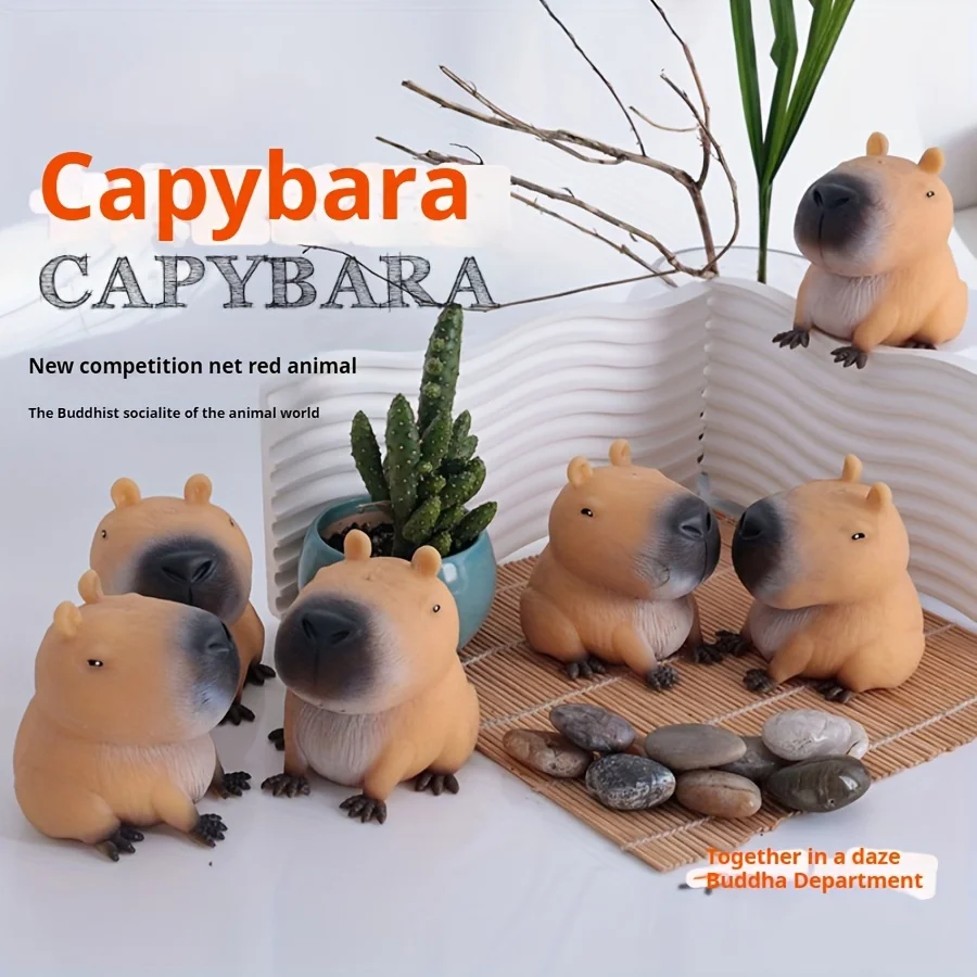 Capybara Squeeze Toy 1pc Capybara Relax Quick Rebound Durable TPR Material Novelty Animal Design Fun Relaxation