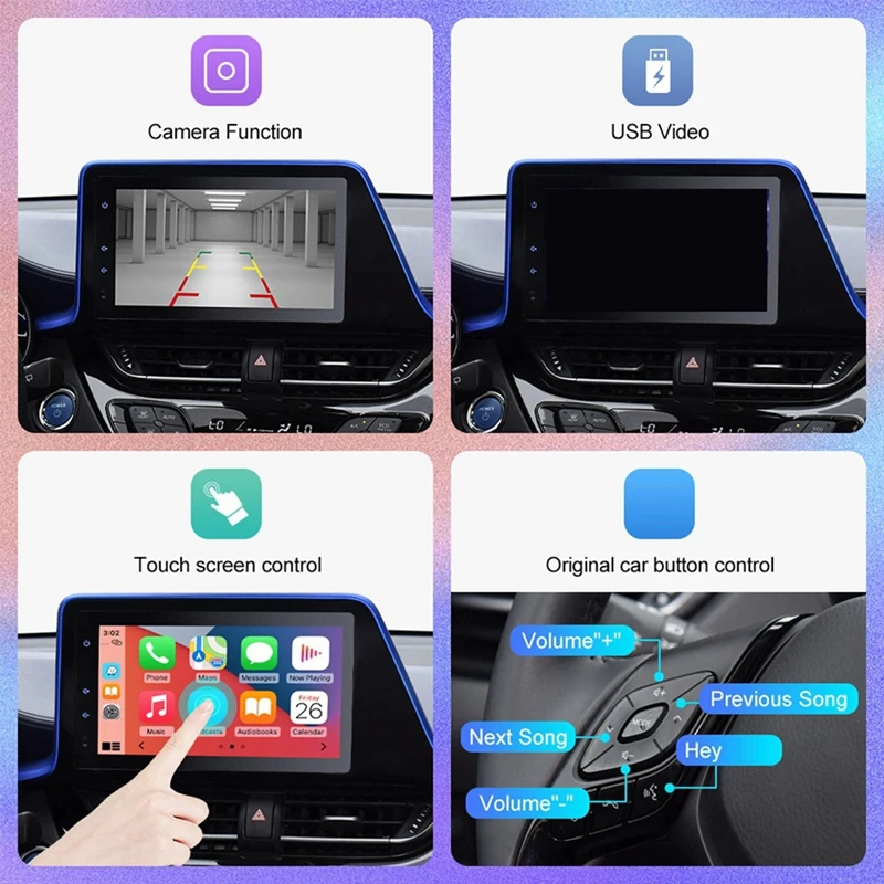 Wireless For Apple Carplay Android Auto For TOYOTA Touch 2 Entune2.0 Highlander Sienna Prius Yaris Camry 14-19