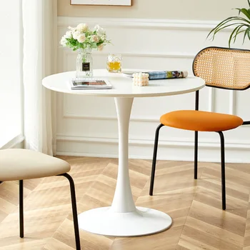 Modern round tulip dining table, restaurant dining table for rent, family small round table coffee table, bedroom bedside table