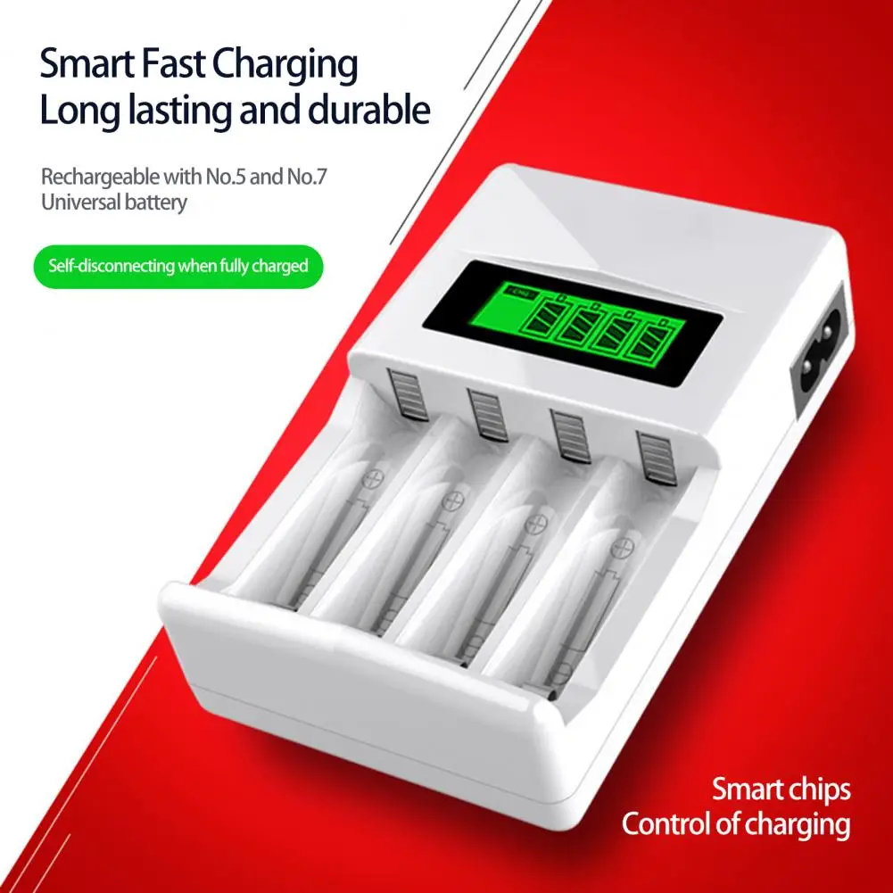 

Powerful EU/US/UK Plug 1m Cable High Efficiency AA AAA Rechargeable Battery Charger Adapter Travel Supplies