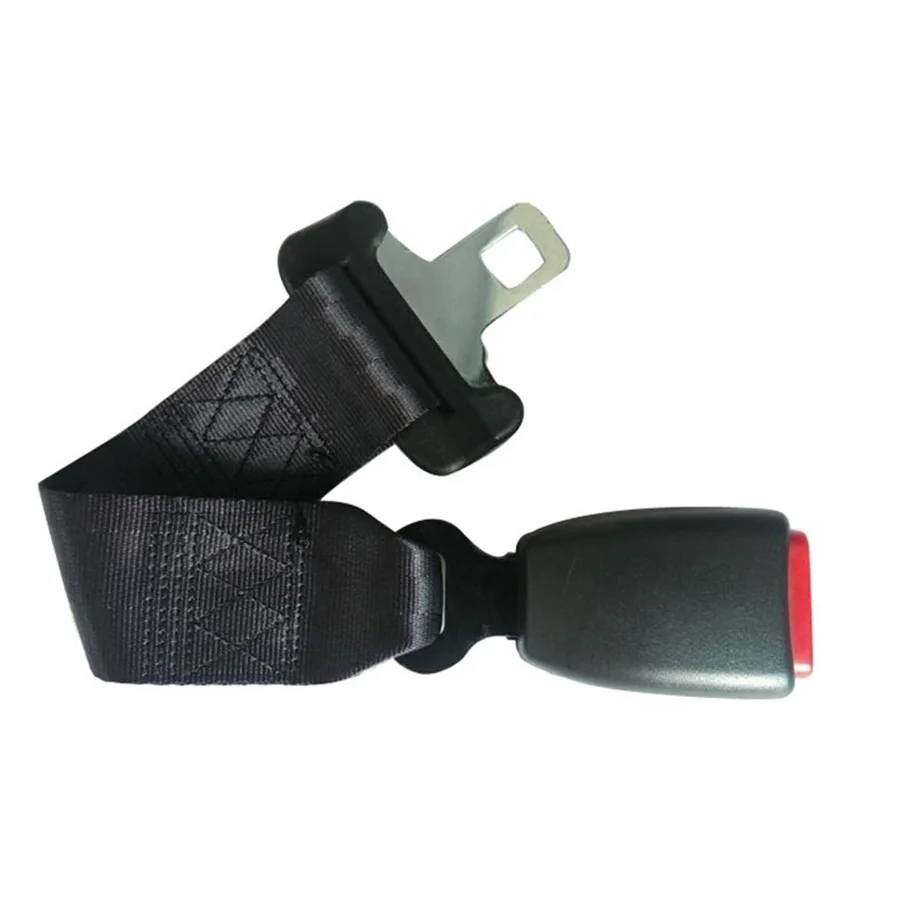 Cinto de segurança ajustável para carro, 35cm, preto, extensão do cinto de segurança, 25mm, fivela