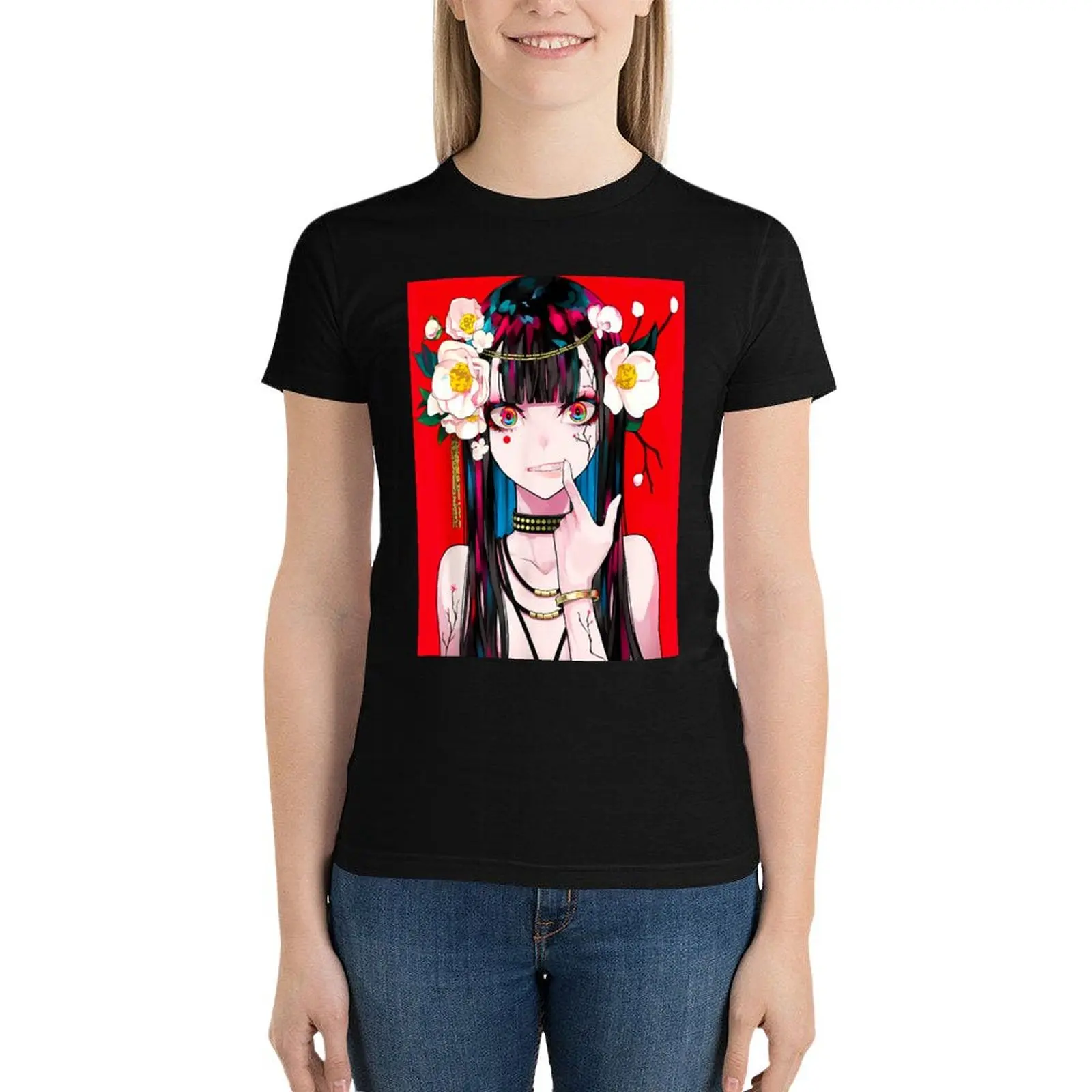 Anime Girl Japanese Aesthetic Anime Otaku Gift T-Shirt vintage clothes funny hippie clothes t-shirts for Women pack